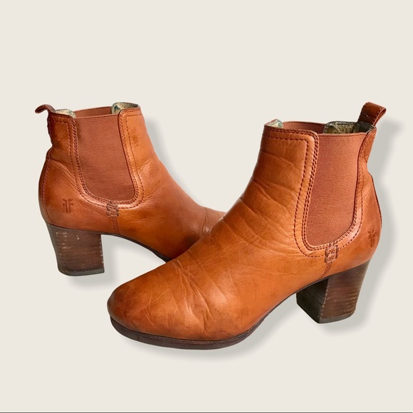 Frye Stella Chelsea Short Cognac Leather AnkleBoot - Picture 14 of 16